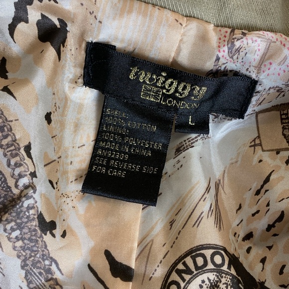 🔷Twiggy London Military Style Khaki Cotton Jacket Size Large - Picture 7 of 7